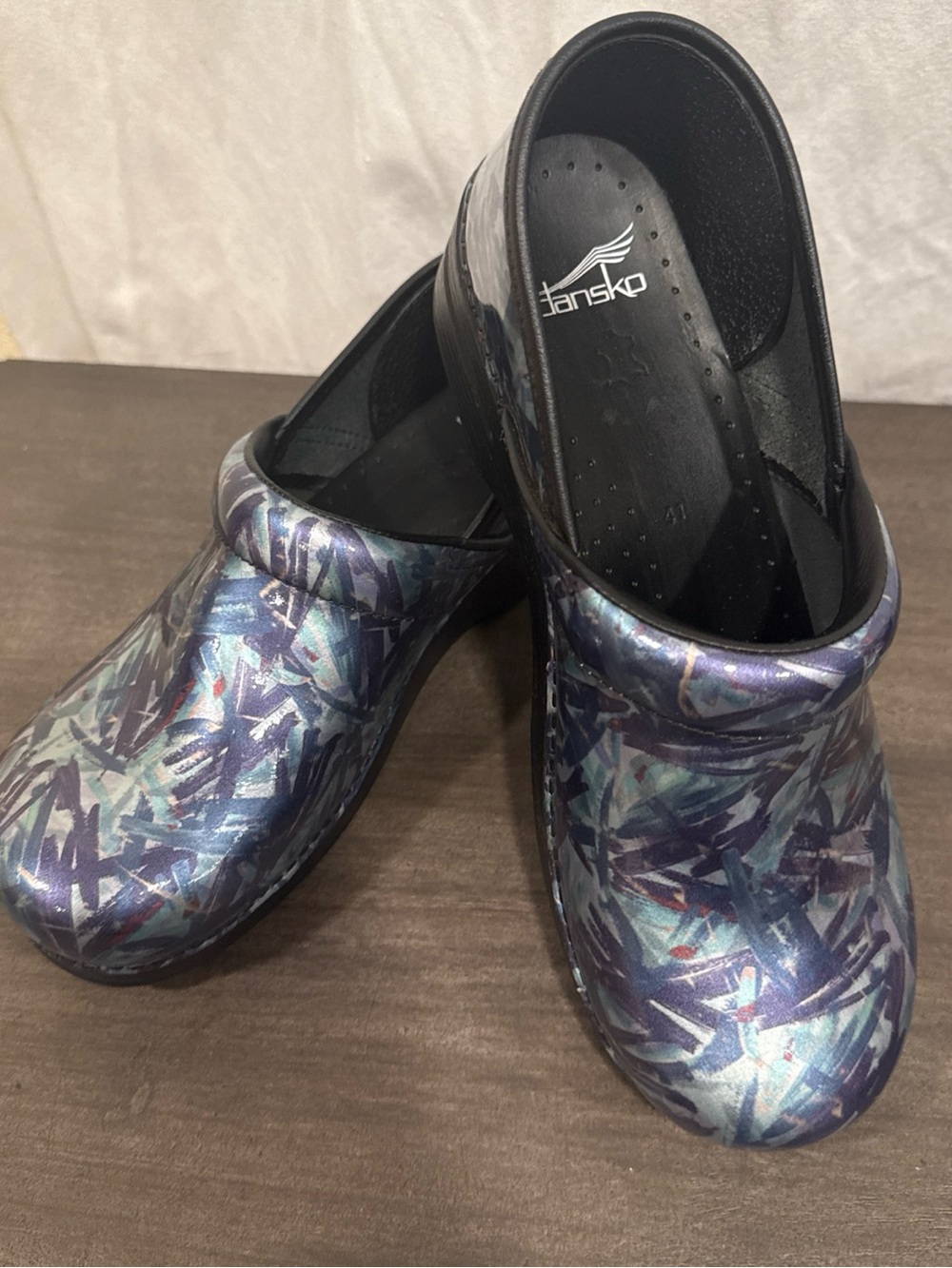 Dansko Women's Multicolor Iridescent Pattern Clogs